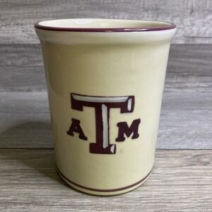 HARTSTONE POTTERY TEXAS A&M 6" SMALL UTENSIL CROCK TAM LOGO MADE IN THE USA‎